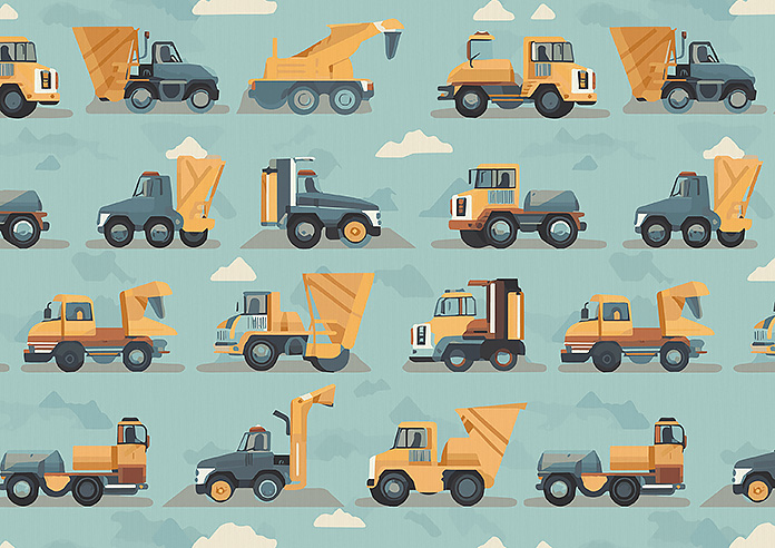 Construction Crew, Digger - Made to Measure Curtains - Image 8